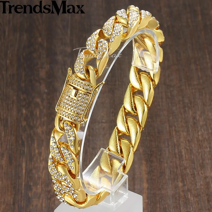 New Miami Gold Curb Cuban Bracelet