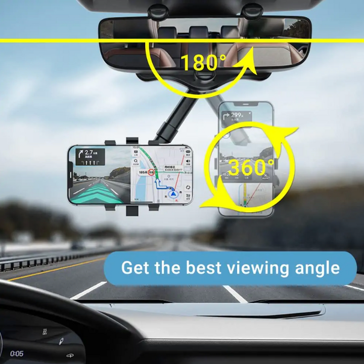 New and functional 360° rotating smartphone car holder