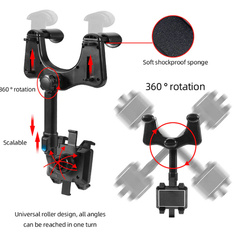 New and functional 360° rotating smartphone car holder