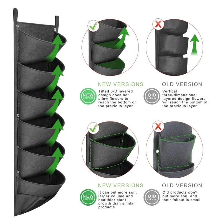 Vertical Hanging Garden Flower Pots-waterproof