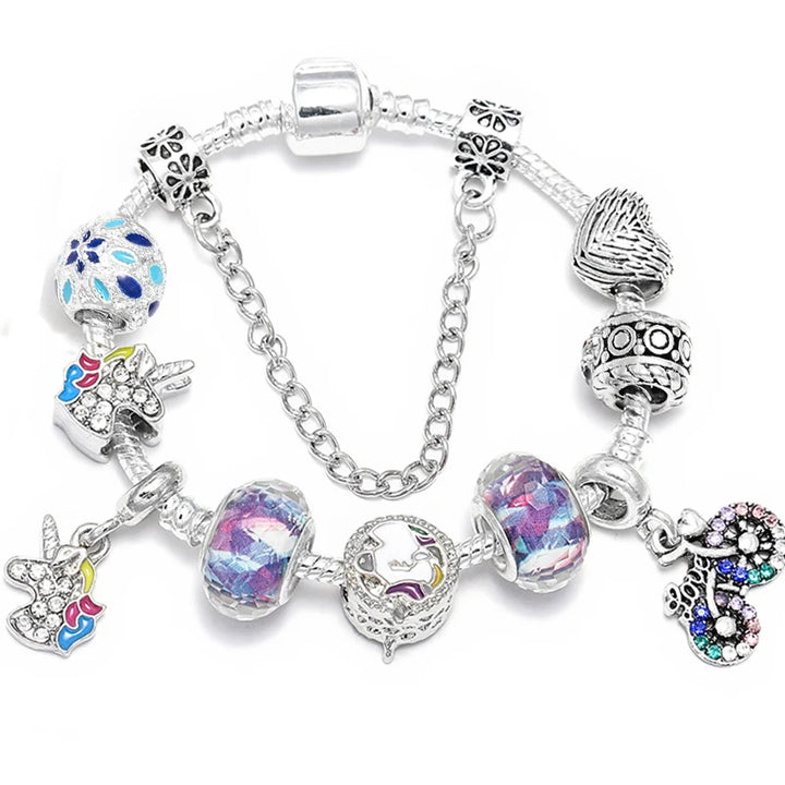 Beautiful White Heart Crystal Flower Charm Bracelets for Women Fashion Jewelry
