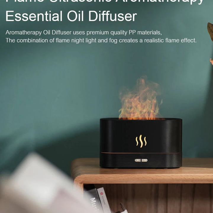 New Aroma Diffuser Air Humidifier Ultrasonic Cool Mist Maker Fogger Led Essential Oil Flame Lamp Difusor