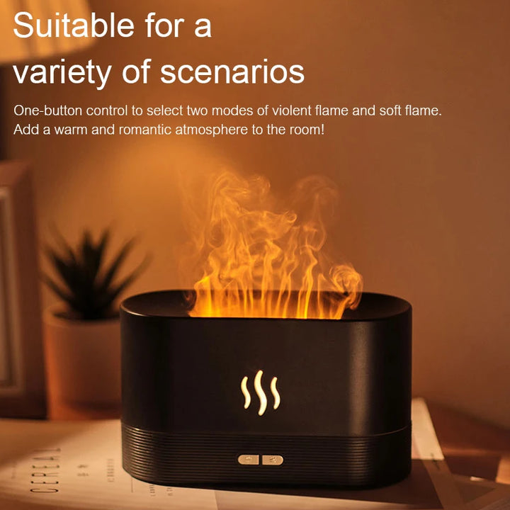 New Aroma Diffuser Air Humidifier Ultrasonic Cool Mist Maker Fogger Led Essential Oil Flame Lamp Difusor