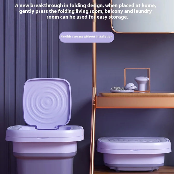 New 8L Mini Portable Foldable Washing Machine with Dryer and Spin for Socks Underwear Panties