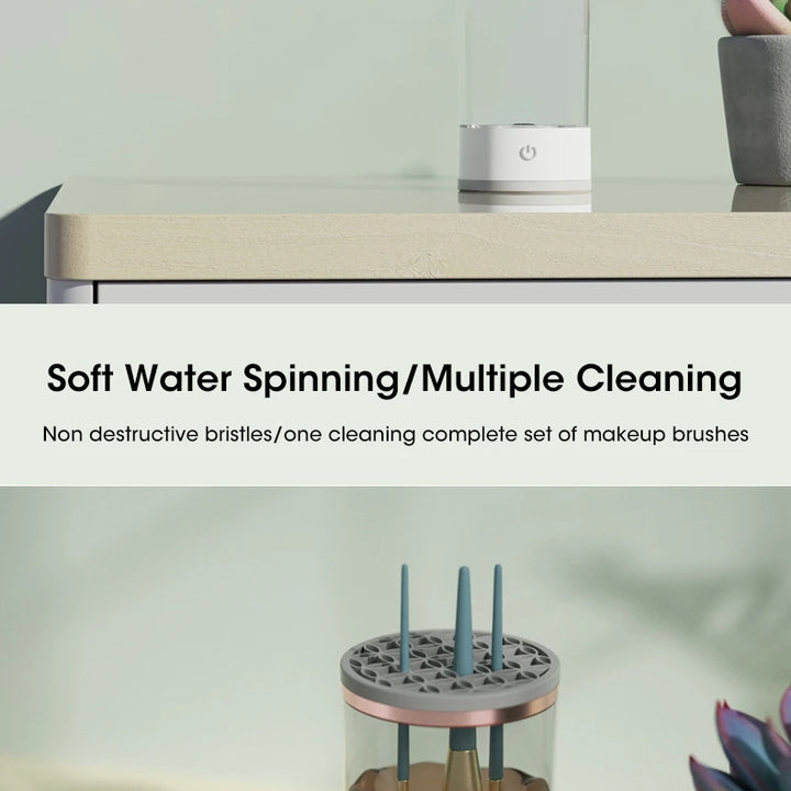 Portable Electric Brush Cleaner – USB Makeup Washer & Quick Dryer