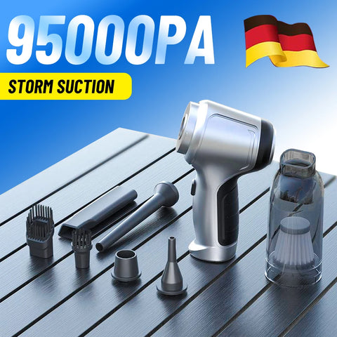 Portable Wireless Car Vacuum – 4-in-1 Handheld Cleaner with Powerful Suction for Home & Auto