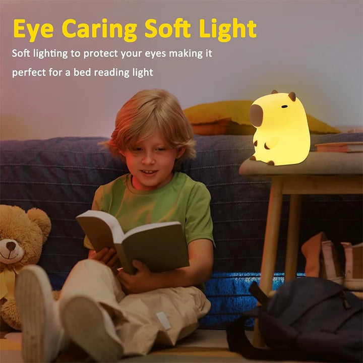 Capybara LED Night Light – Soft Glow Bedside Lamp for Kids & Adults