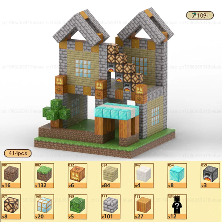 Magnetic Building Block Magnet Cube Mine World Set for Boy Girl Kid Age 3+ DIY Model Children STEM Sensory Toy Christmas Gift