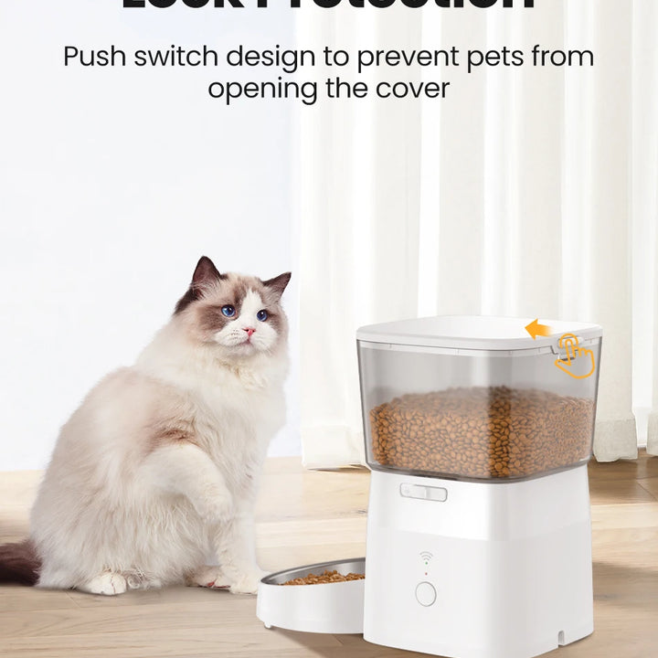 ROJECO Automatic Pet Feeder for Cats & Dogs - Smart Control