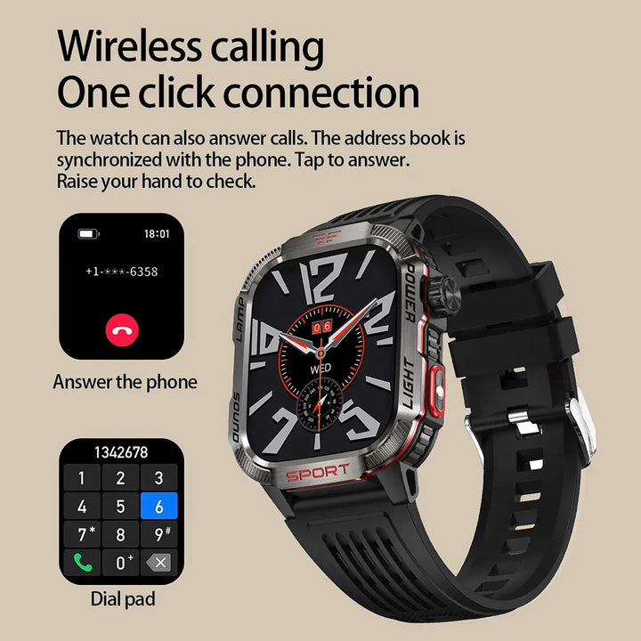 2024 Outdoor Smartwatch with Fitness Tracker & Bluetooth Calls