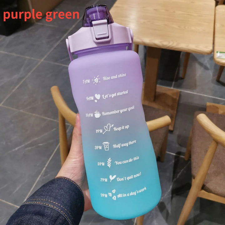 Large 2L Sports Water Bottle – Straw & Hour Markings