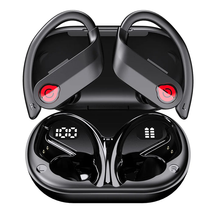 Bluetooth 5.3 Wireless Earbuds Sports Headphones with Earhooks Built-in Mic Earphones Waterproof Headphones Ear Buds for Sports