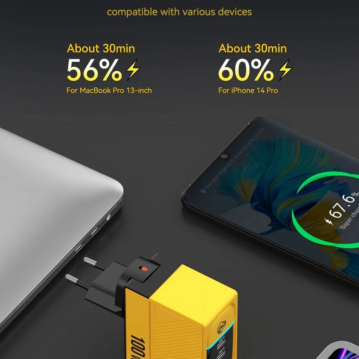 WEKOME GaN 100W High-Speed Charger - Type C Fast Charging