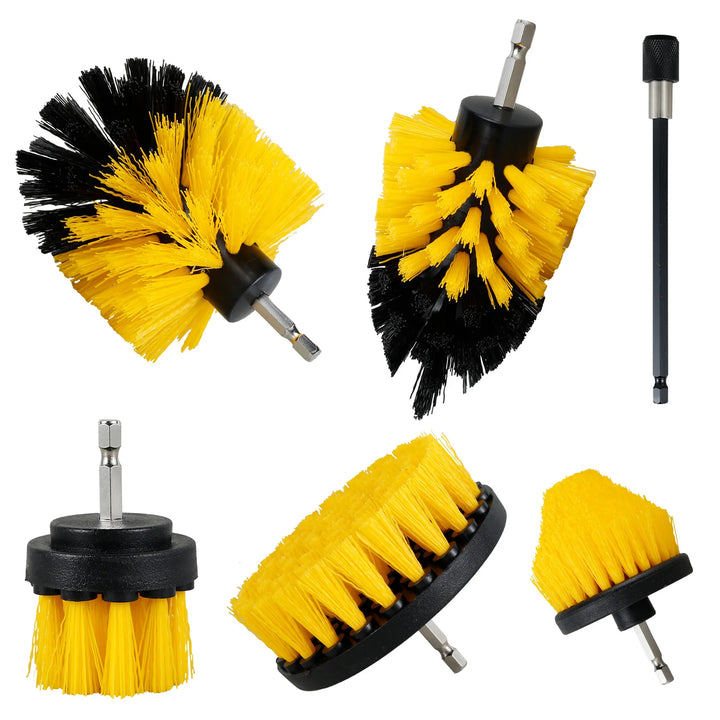 Drill Brush Cleaning Kit – 6-in-1 Scrub Set with Extension Rod