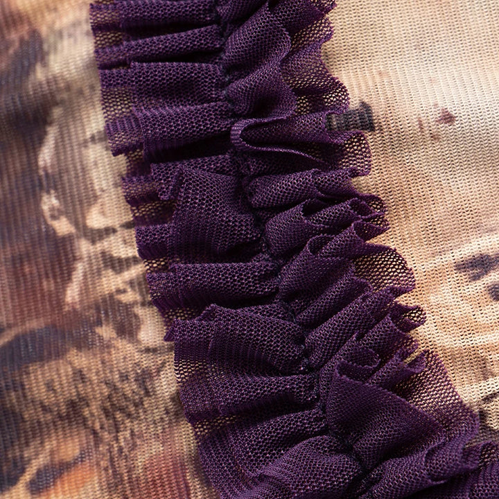 Women Noble Furry Halter Sleeveless Hollow Dress Camisole Shrunk Split Wave Cut Dress Luxury Prom Occasion