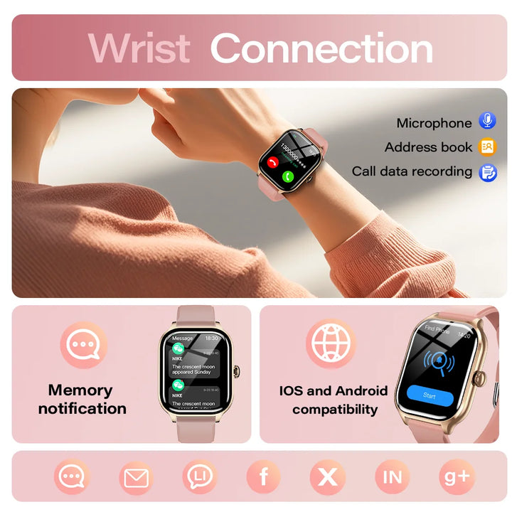 LAXASFIT 2025 New Smart Watch Bluetooth Call Message Reminder 24 Hour Health Monitoring Smart Watch Gift for Men and Women