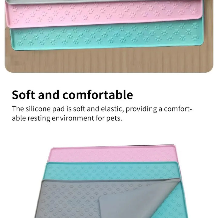 Pet Placemat Nonspill to Clean Foldable Cat and Dog Feeding, Waterproof