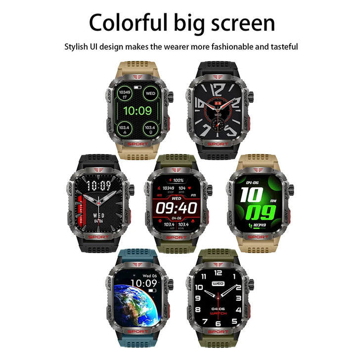 2024 Outdoor Smartwatch with Fitness Tracker & Bluetooth Calls