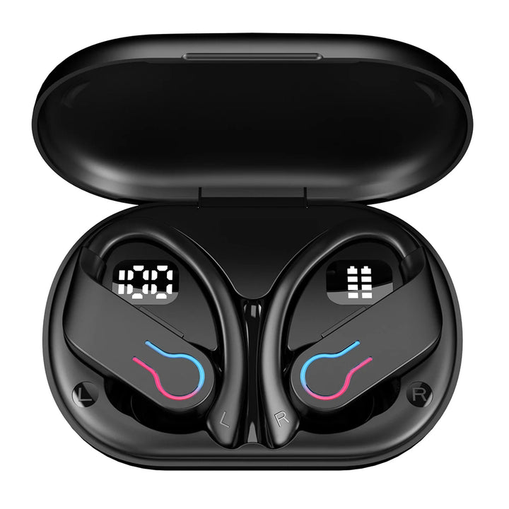 Bluetooth 5.3 Wireless Earbuds Sports Headphones with Earhooks Built-in Mic Earphones Waterproof Headphones Ear Buds for Sports