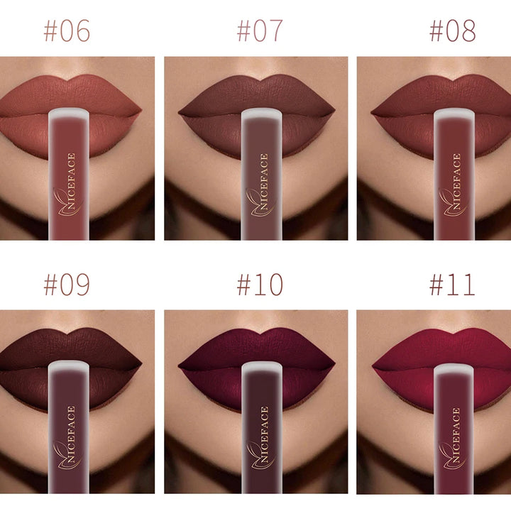 NICEFACE Liquid Matte Lipstick – Velvet Finish & Waterproof Wear