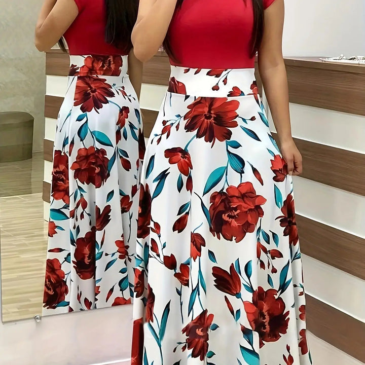 Floral Print Swing Dress – Summer Style for Effortless Elegancewomen's large swing skirt