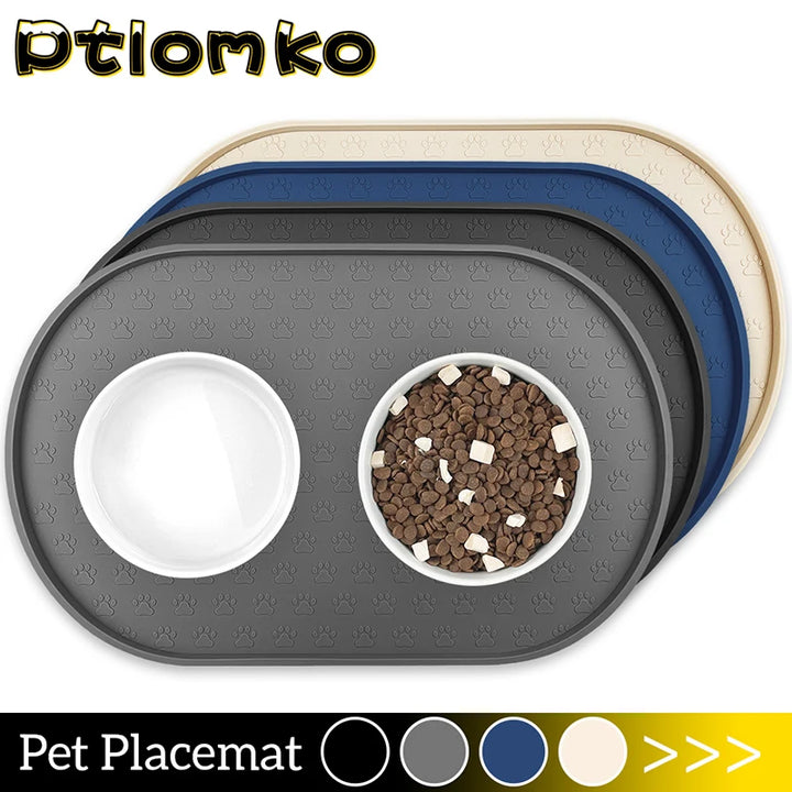 New Dog Food Mat Cat Bowl Easy Clean Non-Slip Round Silicone Water Feeder Supplies