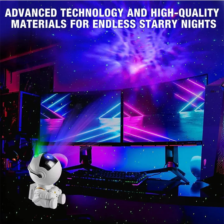 Kids Star DIY Projector Night Light with Remote Control 360 Adjustable Design Astronaut Nebula Galaxy Lighting for Children
