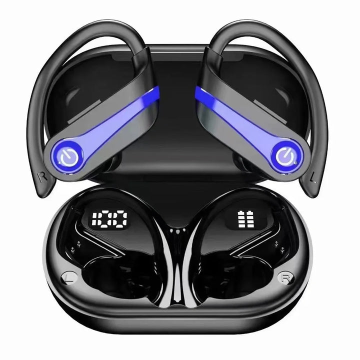 Bluetooth 5.3 Wireless Earbuds Sports Headphones with Earhooks Built-in Mic Earphones Waterproof Headphones Ear Buds for Sports