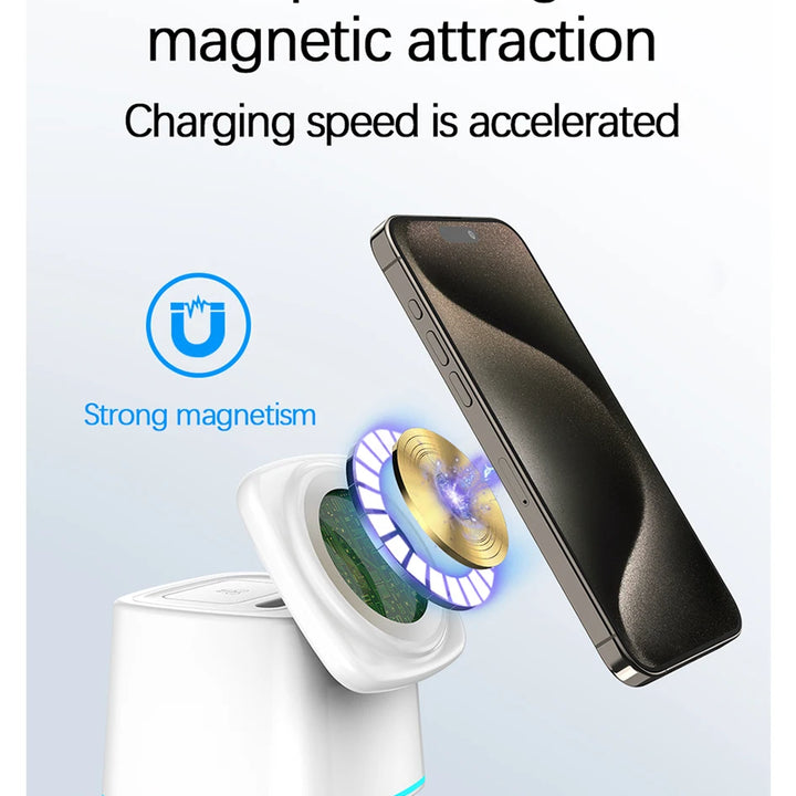 3-in-1 Magnetic Wireless Charger for Apple Devices - 15W Fast Charge