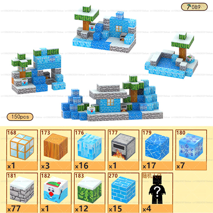 Magnetic Building Block Magnet Cube Mine World Set for Boy Girl Kid Age 3+ DIY Model Children STEM Sensory Toy Christmas Gift