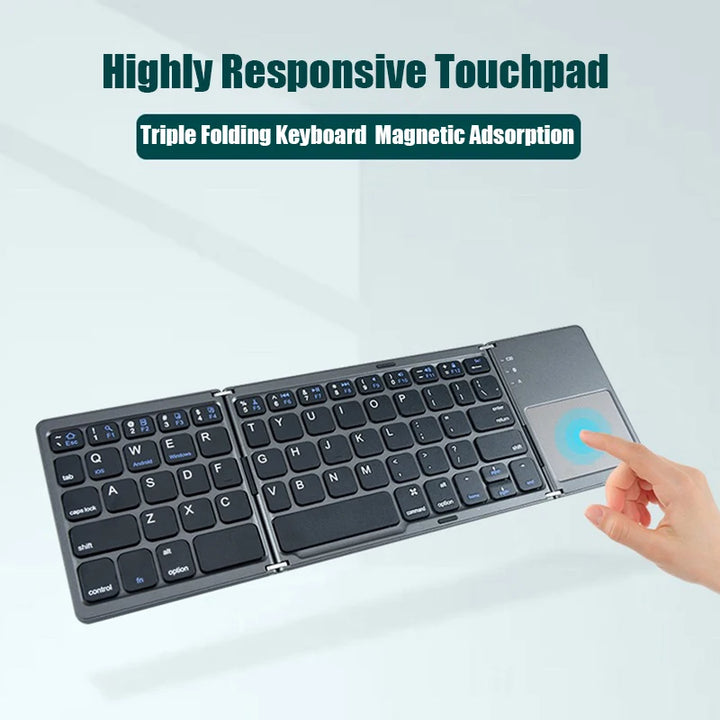 New Wireless Folding Keyboard Bluetooth  With Touchpad For Windows, Android, IOS,Phone,Multi-Function