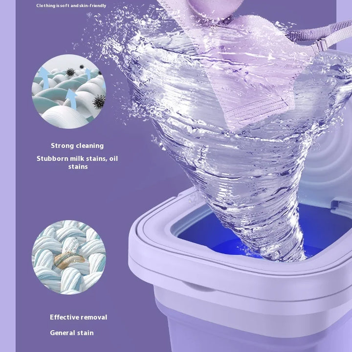 New 8L Mini Portable Foldable Washing Machine with Dryer and Spin for Socks Underwear Panties