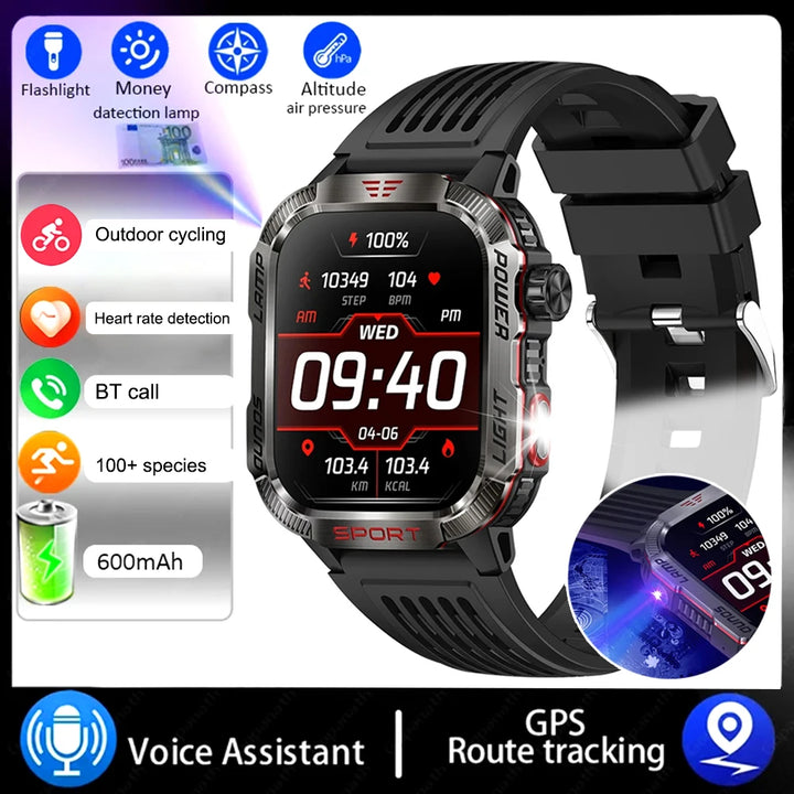 2024 Outdoor Smartwatch with Fitness Tracker & Bluetooth Calls