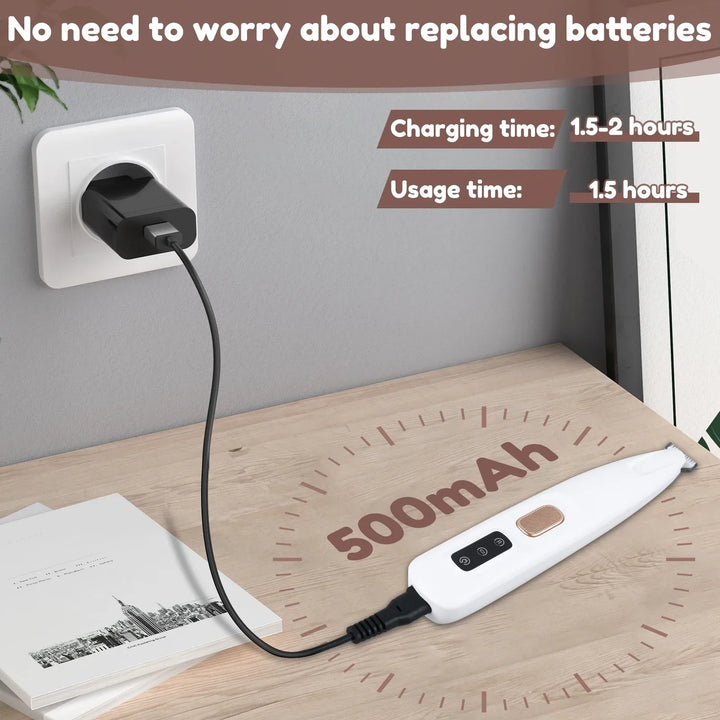 Waterproof Dog Paw Trimmer with LED Light – Pet Hair Grooming Clippers with LED Display & 18mm Wide Blade