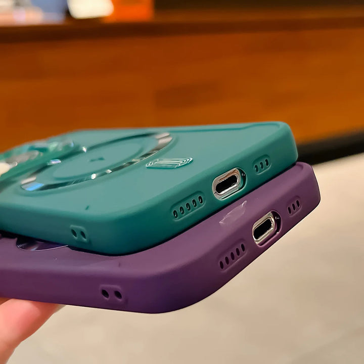 Luxury Flip Up Lens Holder Magnetic Case For iPhone 17 Air 16 Pro Max 14 15 13 12 11 Pro Plus Magsafe Charge Soft Silicone Cover