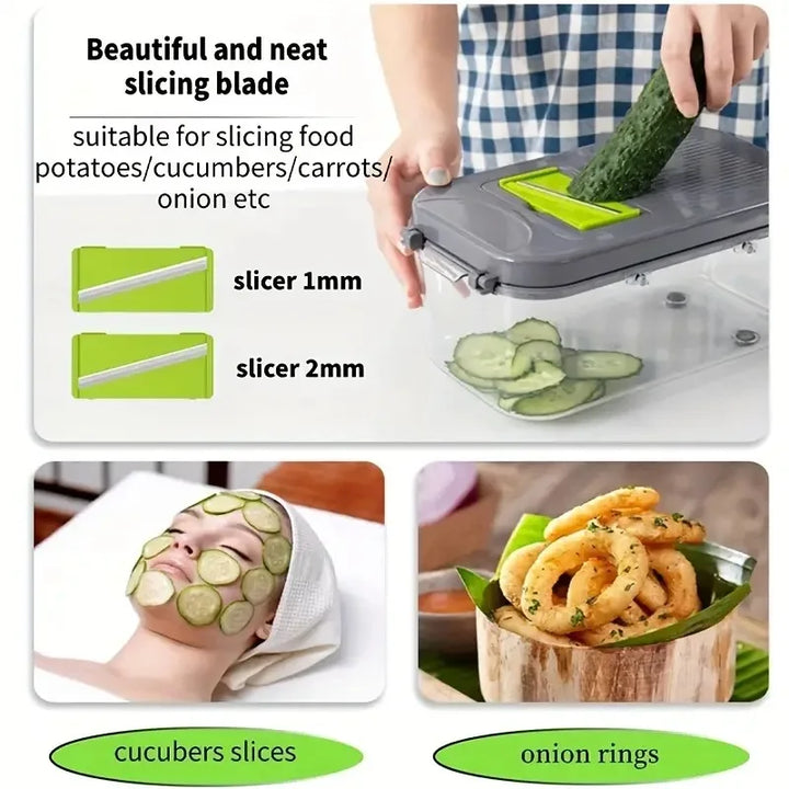 22 in 1 Multifunctional Vegetable Chopper Onion Grater Carrot Potato Shredder Fruit Slicer Garlic Chopper Kitchen Gadget Tool