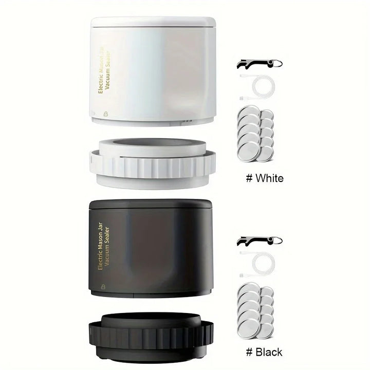 Electric Mason Jar Vacuum Sealer Kit - Cordless & Portable