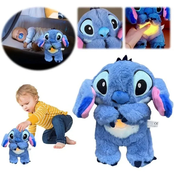 Stitch Soothing Plush Toy – Breathing Light Doll with Music & Air Bag | Baby Sleep Companion
