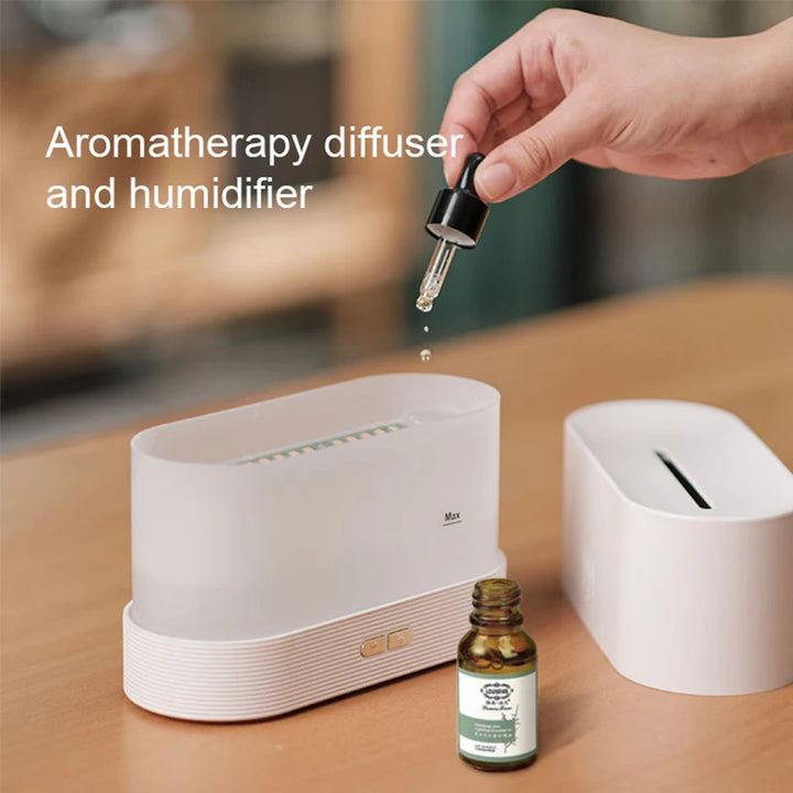 New Aroma Diffuser Air Humidifier Ultrasonic Cool Mist Maker Fogger Led Essential Oil Flame Lamp Difusor