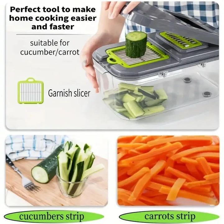 22 in 1 Multifunctional Vegetable Chopper Onion Grater Carrot Potato Shredder Fruit Slicer Garlic Chopper Kitchen Gadget Tool