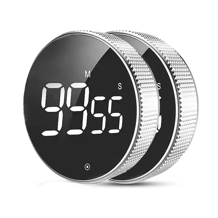 Magnetic LED Digital Timer – Silent Countdown Clock with Rotary Control for Kitchen, Study & Cooking