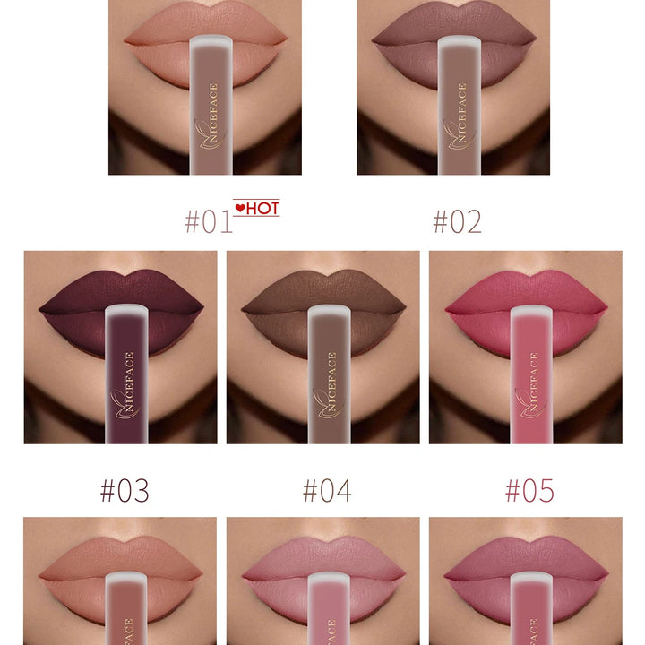 NICEFACE Liquid Matte Lipstick – Velvet Finish & Waterproof Wear
