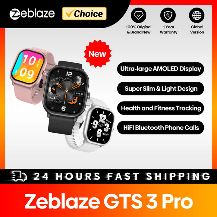 Zeblaze GTS 3 Pro Smartwatch with AMOLED Display