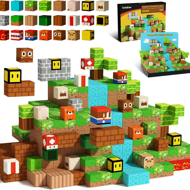 Magnetic Building Block Magnet Cube Mine World Set for Boy Girl Kid Age 3+ DIY Model Children STEM Sensory Toy Christmas Gift