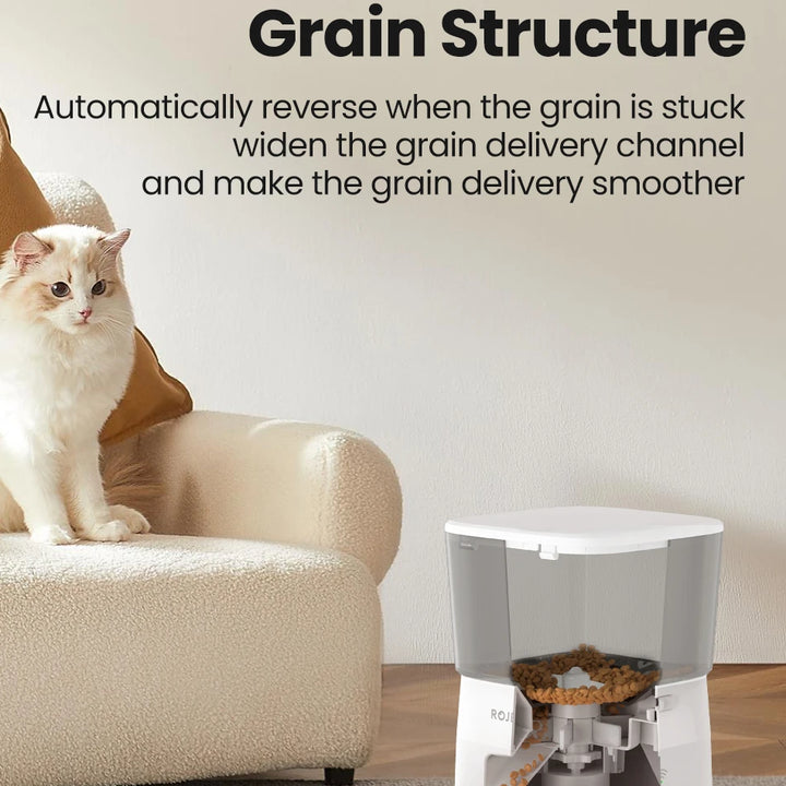 ROJECO Automatic Pet Feeder for Cats & Dogs - Smart Control
