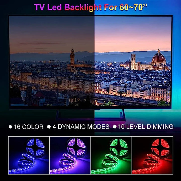 "USB LED Strip Light – 5M Color-Changing RGB for TV, Gaming & Parties "