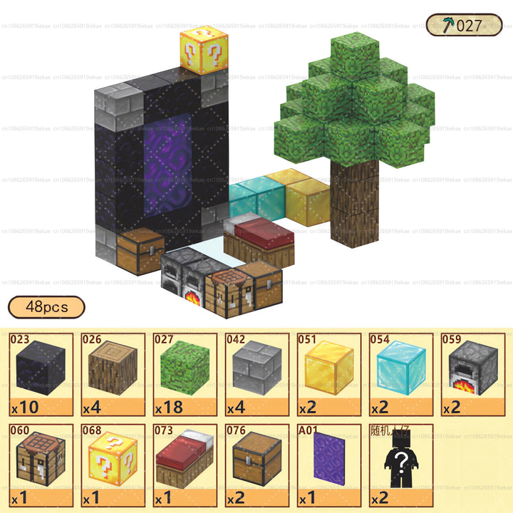 Magnetic Building Block Magnet Cube Mine World Set for Boy Girl Kid Age 3+ DIY Model Children STEM Sensory Toy Christmas Gift