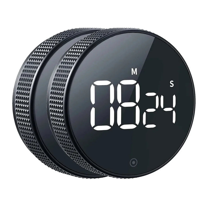 Magnetic LED Digital Timer – Silent Countdown Clock with Rotary Control for Kitchen, Study & Cooking