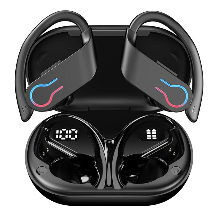 Bluetooth 5.3 Wireless Earbuds Sports Headphones with Earhooks Built-in Mic Earphones Waterproof Headphones Ear Buds for Sports
