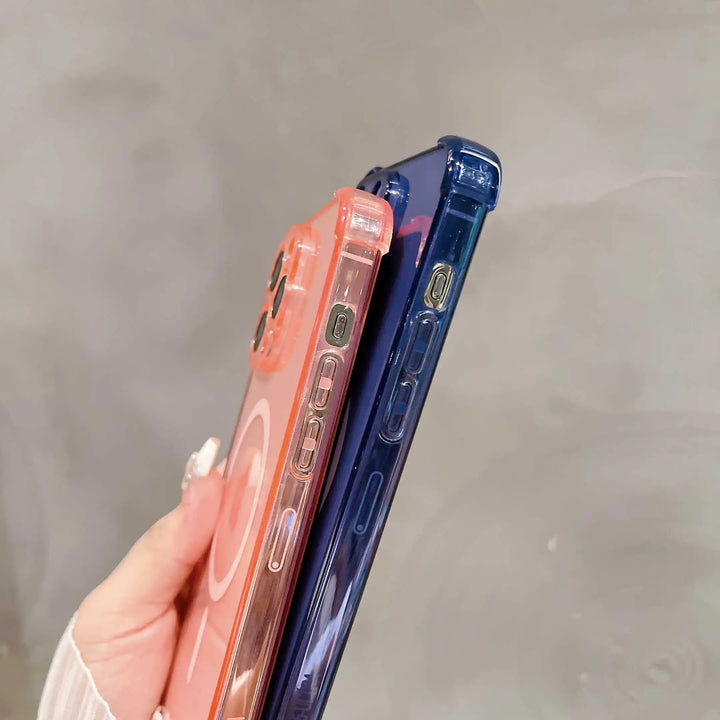 Luxury Shockproof Magnetic Clear Case for iPhone 11 12 13 14 15 Pro Max Plus with Wireless Charger